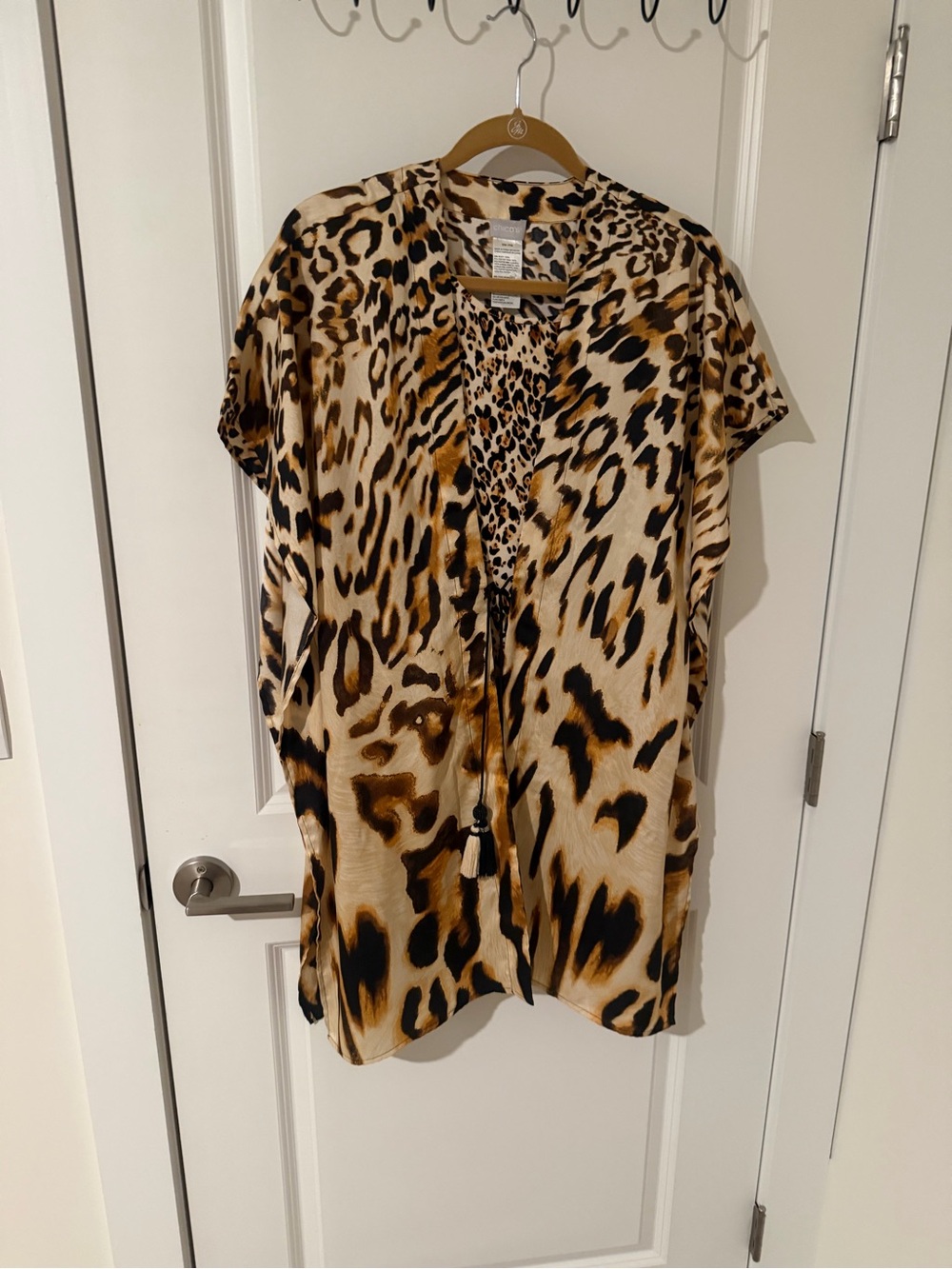 Chico's Leopard-Print Tunic in Tan, Brown & Black & Shell